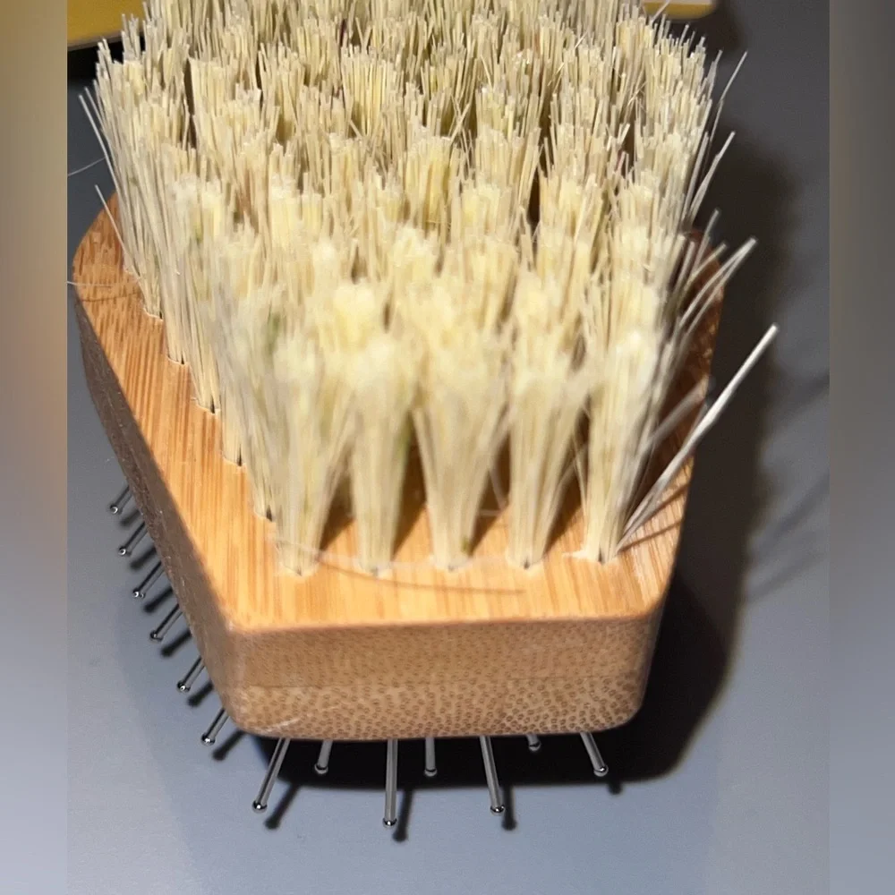 Burt's Bees Double-Sided Pin Bristle & Hemp Hair Brush Natural pet dog cat NEW